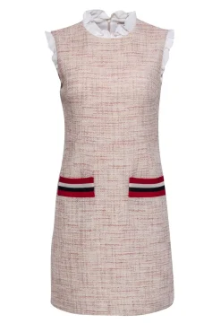 Sandro - Pink Tweed Sleeveless Front Pocket Dress Sz 4