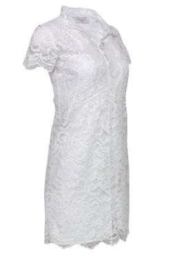 Sandro - White Lace Cap Sleeve Sheath Dress Sz 2