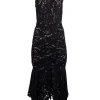 Saylor - Black Lace Asymmetrical Hem Midi Dress Sz M