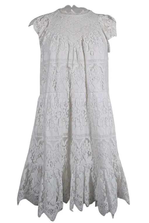 Saylor - Ivory Lace Cap Sleeve Dress Sz M