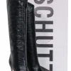 Schutz - Black Crocodile Textured Tall Boots Sz 7.5