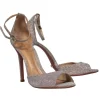 Schutz - Champagne Gold Glitter Strappy Heels Sz 8.5