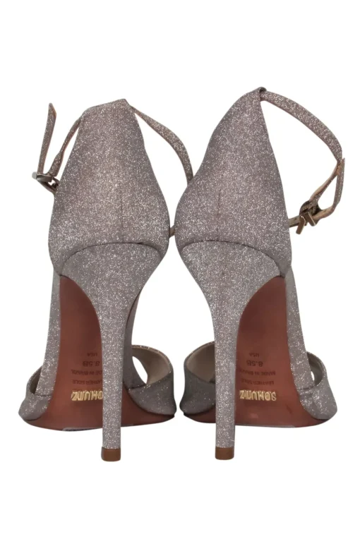 Schutz - Champagne Gold Glitter Strappy Heels Sz 8.5