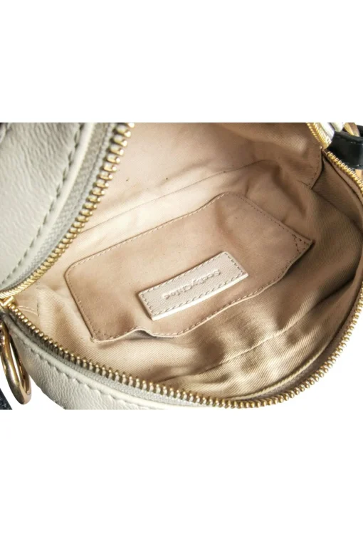 See by Chloe - Beige Leather Crossbody w/ Black Strap