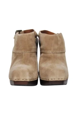 See by Chloe - Beige Suede Platform Clog Pumps Sz 7