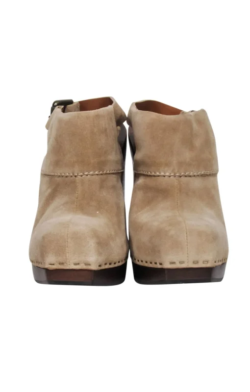 See by Chloe - Beige Suede Platform Clog Pumps Sz 7