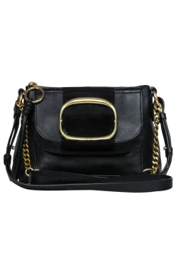 See by Chloe - Black Leather & Suede Crossbody w/ Chain Handle