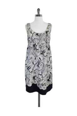 See by Chloe - Gray & Black Print Silk Dress Sz 8