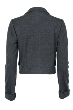 See by Chloe - Gray Woven Cropped Moto-Style Jacket Sz 8