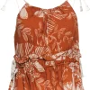 See by Chloe - Orange & Cream Printed Tank w/ Rope Straps Sz 8
