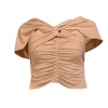 Self-Portrait - Beige Ruched Off-the-Shoulder Top Sz 2