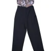 Self-Portrait - Black, Pink, & Lavender Eyelet Lace Bodice Jumpsuit Sz 0