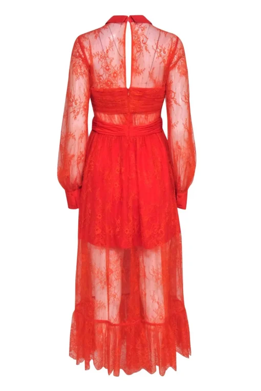 Self-Portrait - Red Lace Maxi Formal Dress Sz 6
