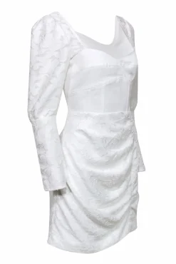 Self-Portrait - White Lace Mini Dress w/ Sweetheart Neckline & Corset Details Sz 8