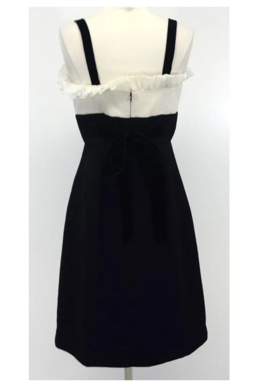 Shani - Black & Ivory Cocktail Dress w/ Beaded Waist Sz 6