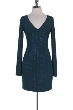 Sheri Bodell - Teal Beaded Long Sleeve Dress Sz S