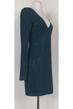 Sheri Bodell - Teal Beaded Long Sleeve Dress Sz S