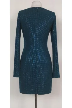 Sheri Bodell - Teal Beaded Long Sleeve Dress Sz S