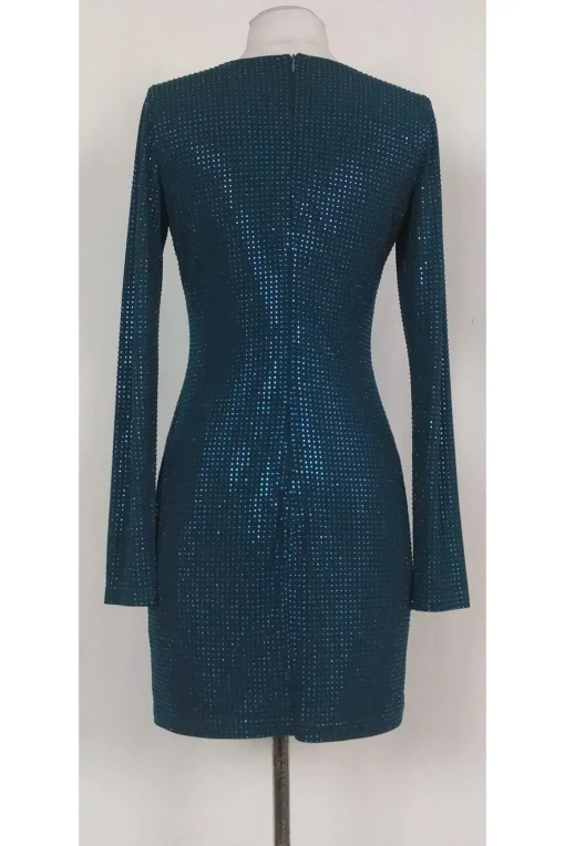 Sheri Bodell - Teal Beaded Long Sleeve Dress Sz S