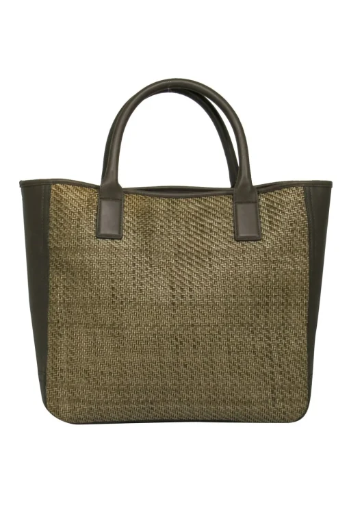 Shinola - Olive Green Woven Leather Tote Bag