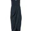 Shona Joy - Grey Draped Asymmetrical Dress Sz 4