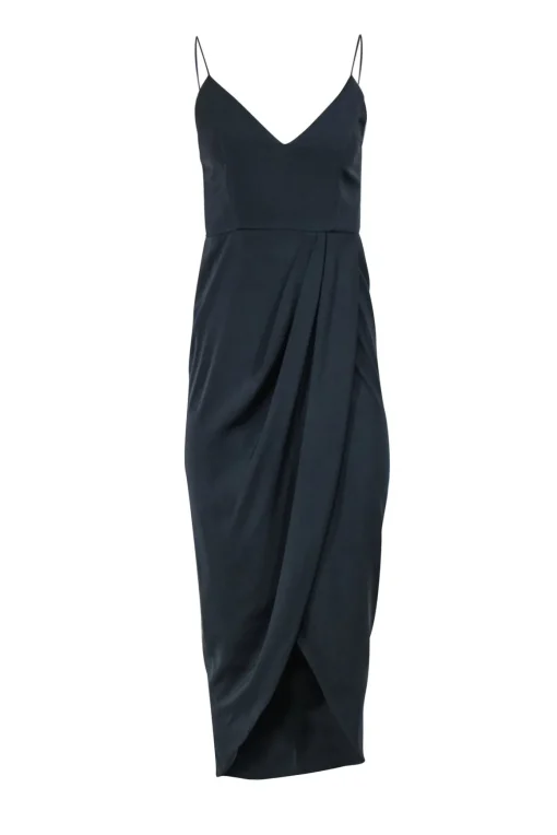 Shona Joy - Grey Draped Asymmetrical Dress Sz 4