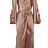 Shona Joy – Pink Puff Sleeve Wrap Maxi Dress Sz 2
