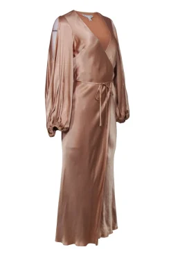 Shona Joy – Pink Puff Sleeve Wrap Maxi Dress Sz 2