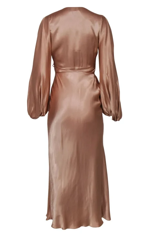 Shona Joy – Pink Puff Sleeve Wrap Maxi Dress Sz 2