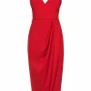 Shona Joy - Red Sleeveless Wrap-Style Maxi Dress Sz 8