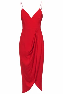 Shona Joy - Red Sleeveless Wrap-Style Maxi Dress Sz 8