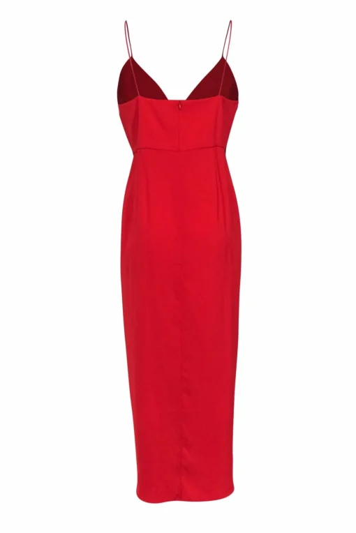 Shona Joy - Red Sleeveless Wrap-Style Maxi Dress Sz 8