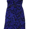 Shoshanna - Black & Blue Floral Silk Strapless Dress Sz 4