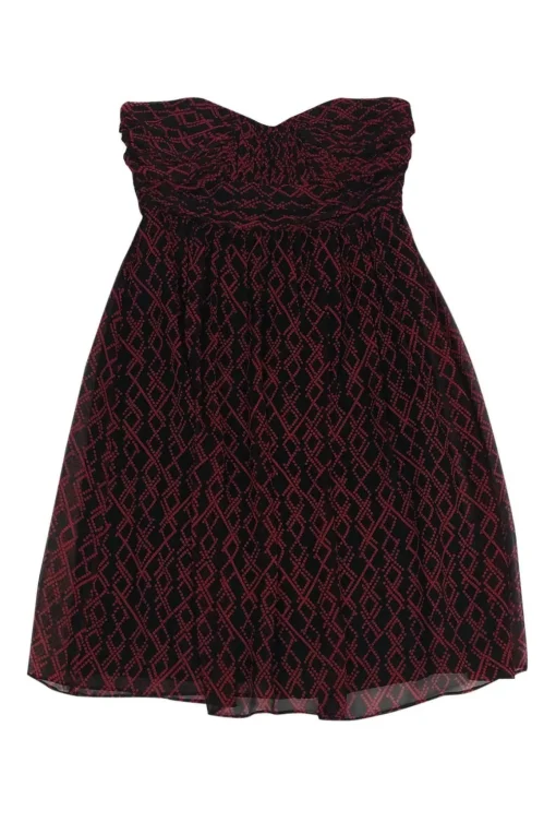 Shoshanna - Black & Red Strapless Dress Sz 0
