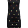 Shoshanna - Black Midi Dress w/ Multicolored Embellishments Sz 0