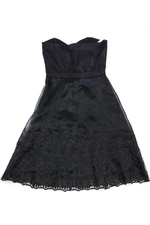 Shoshanna - Black Strapless Floral Skirt Dress Sz 4