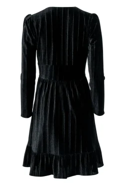 Shoshanna - Black Velvet Ribbed Cocktail Dress Sz 4
