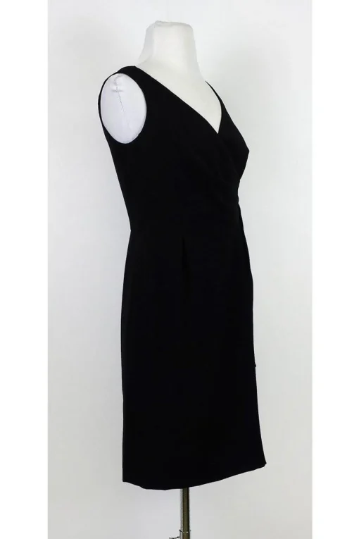 Shoshanna - Black V-Neck Dress w/ Side Pleated Detail Sz 4