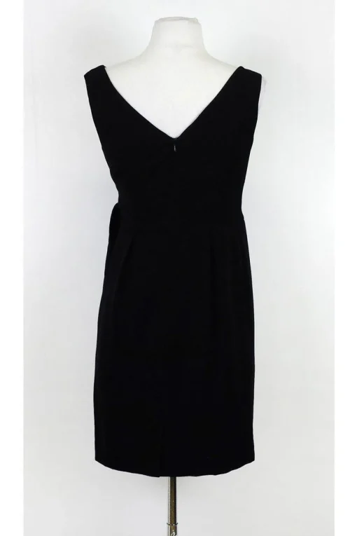 Shoshanna - Black V-Neck Dress w/ Side Pleated Detail Sz 4