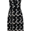 Shoshanna - Black w/ Beige & White Floral Lace Midi Dress Sz 4