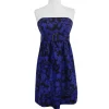 Shoshanna - Blue & Black Floral Print Silk Strapless Dress Sz 6