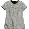 Shoshanna - Blush & Silver Metallic Short Sleeve Top Sz 0