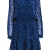 Shoshanna - Cobalt Silk & Velvet Floral Dess Sz 8
