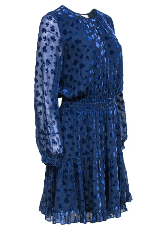 Shoshanna - Cobalt Silk & Velvet Floral Dess Sz 8
