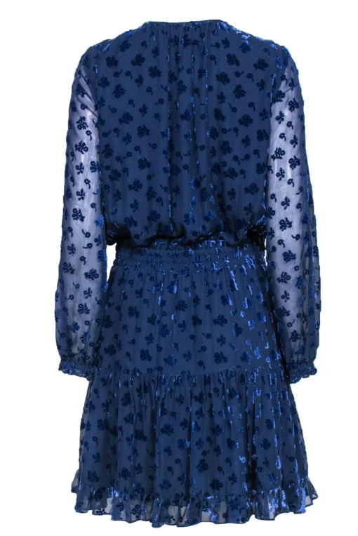 Shoshanna - Cobalt Silk & Velvet Floral Dess Sz 8