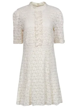 Shoshanna - Cream Lace Cropped Sleeve Dress w/ Ruffles Sz 12