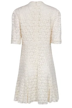 Shoshanna - Cream Lace Cropped Sleeve Dress w/ Ruffles Sz 12