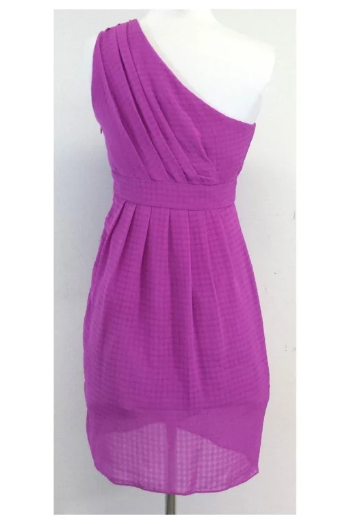 Shoshanna - Fuchsia One Shoulder Drape Dress Sz 2