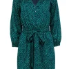 Shoshanna - Green & Navy Geometric Print Long Sleeve Dress Sz 0