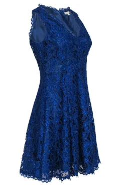 Shoshanna - Indigo Blue Lace Flared Mini Dress Sz 6